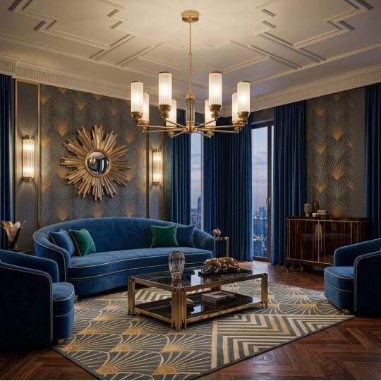 nappali luxus elegans hengeres nagymeretu csillar uvegburas lampa artdeco marvany betetes arany bronz rez villa polgari.jpg